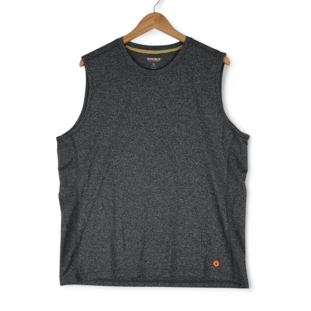 Bonobos Shirt XL‎ Slim Heather Gray Performance Tank Top Sleeveless Good Sport
